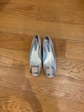 Prada Patent Leather Ballet Flats with Decorative Buckle - Women